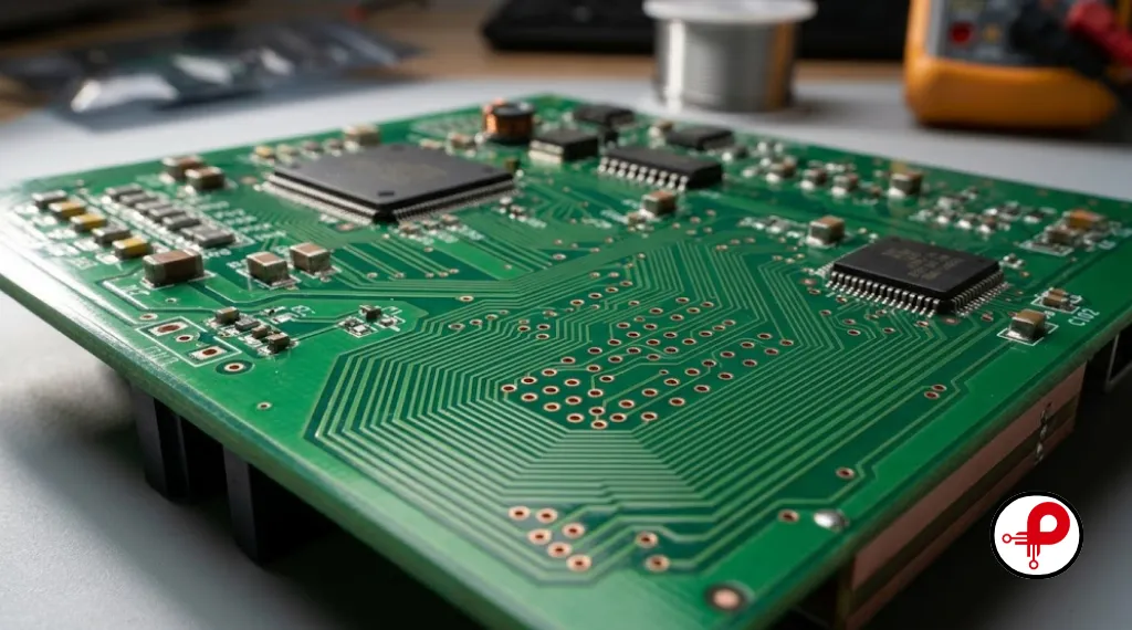 PCB layout traces and vias in electronic product design