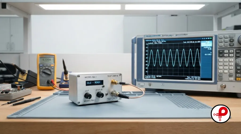 Electronic device on test bench showing why EMI EMC PCB design matters
