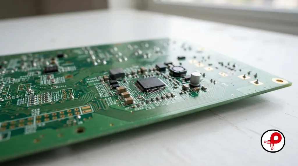 Multilayer PCB layout best practices shown on a fully populated green circuit board