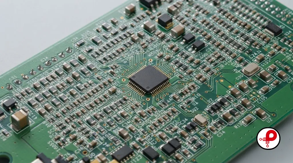 PCB component placement best practices with densely packed SMD parts on green board