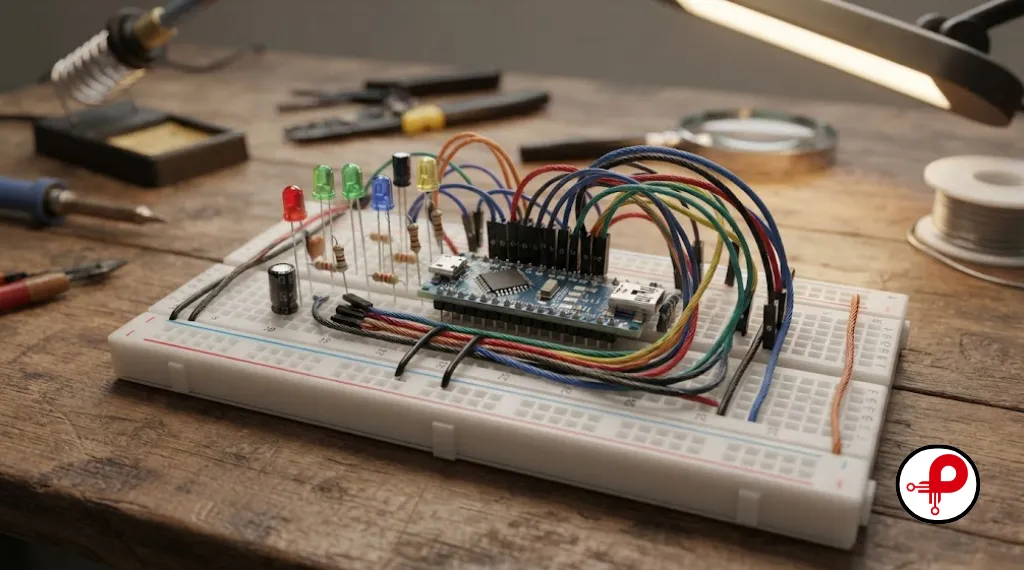 how to build an IoT prototype quickly using a breadboard with jumper wires