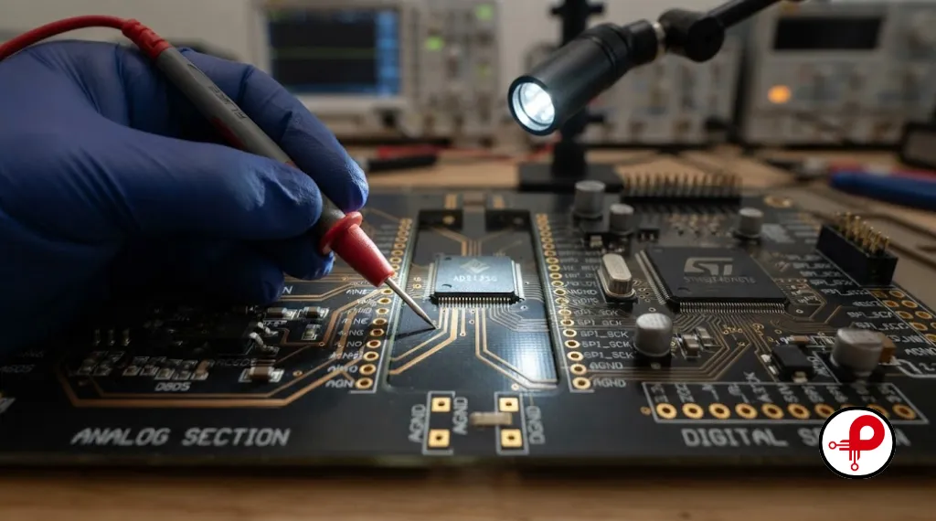 analog and digital circuit design challenges testing with multimeter close up