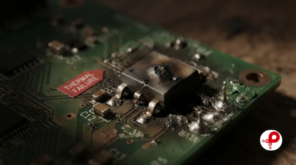 Overheated component on embedded power supply board