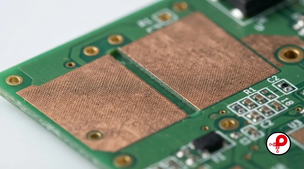 Split ground plane on a PCB illustrating a common mistake in EMI EMC PCB design