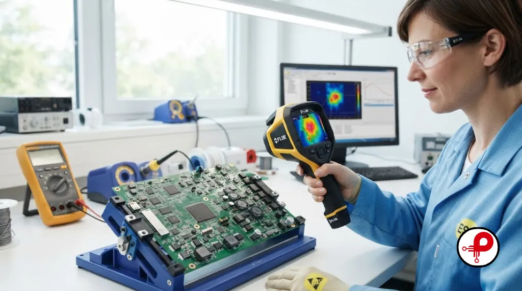 Thermal derating validation on a PCB supporting electronic component derating guidelines