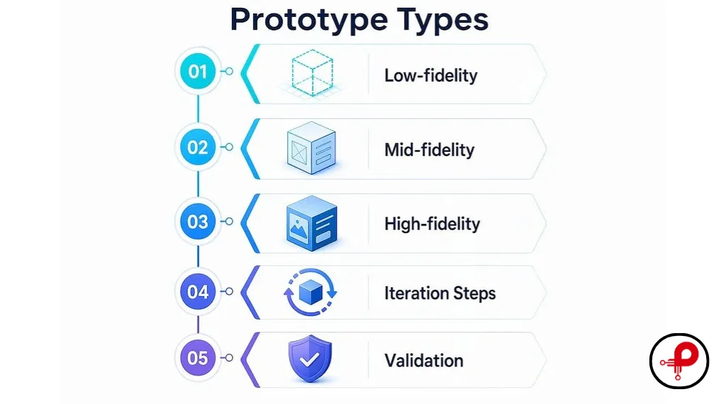 Product prototype stages from proof of concept to production-intent prototype