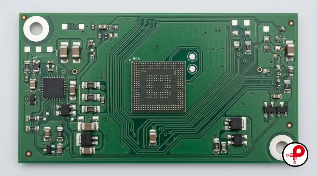 Global and local fiducial marks on a populated PCB, an example of PCB Fiducials Design types