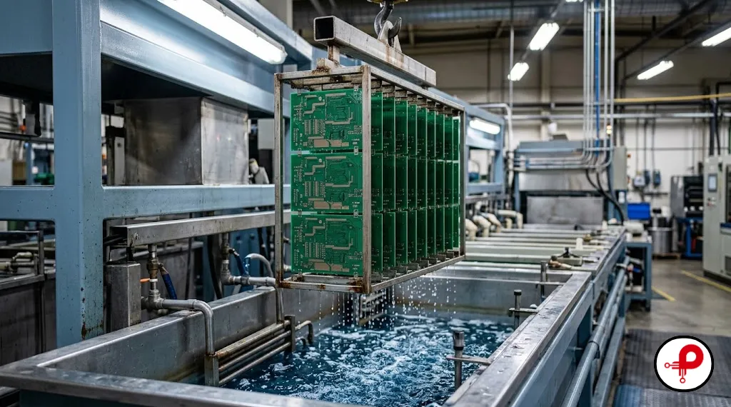 PCB surface finish types process line in a PCB factory