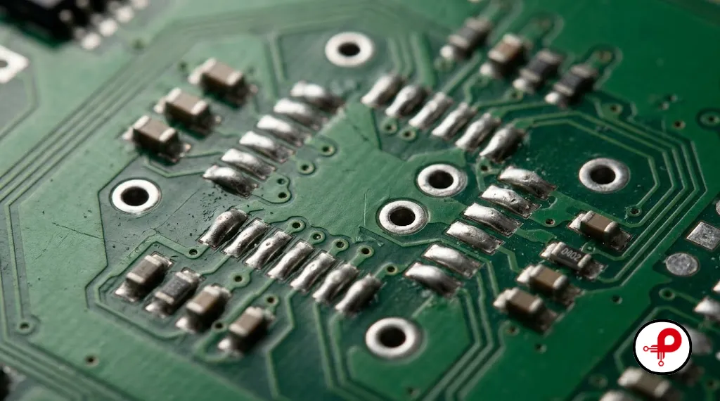 PCB surface finish types HASL board with shiny solder coated pads