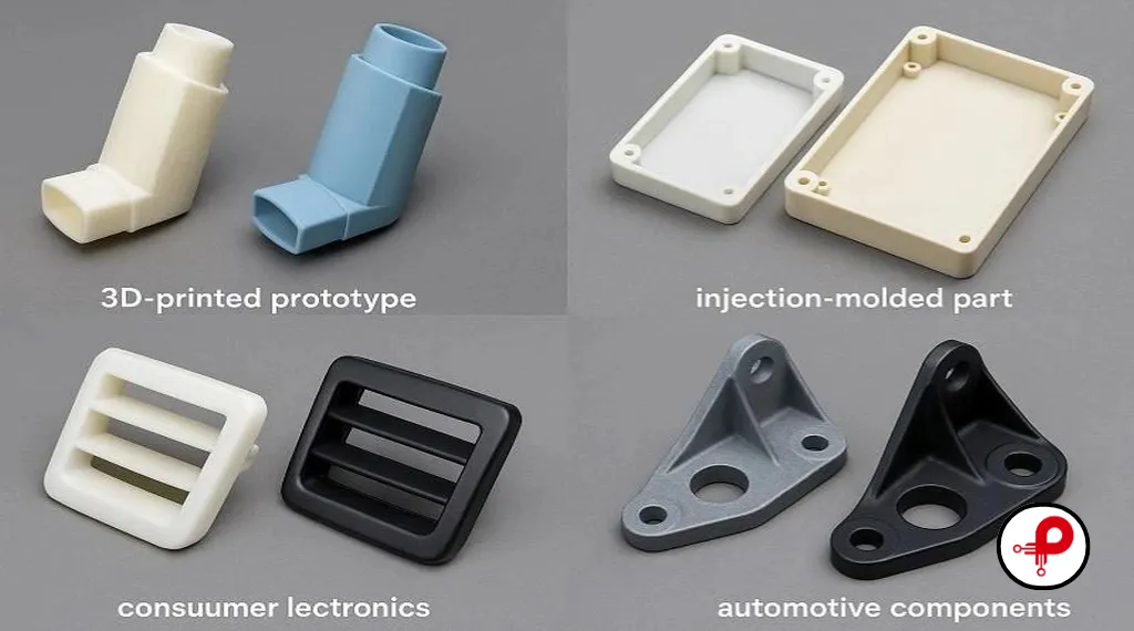 Comparison between a product prototype and a finished manufactured product