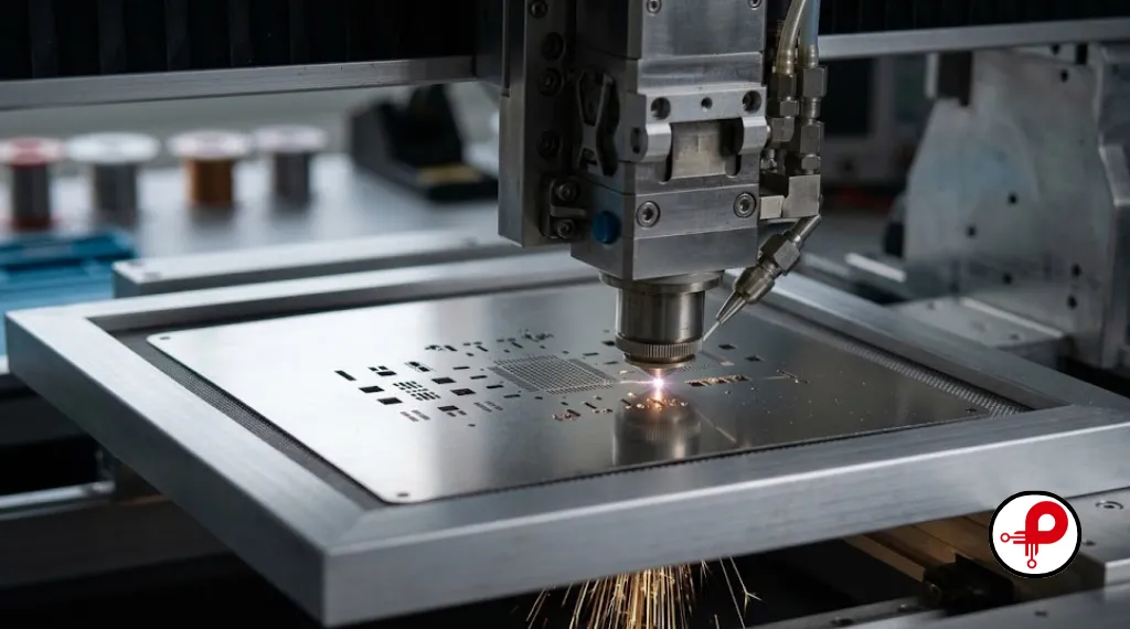PCB stencil manufacturing with a laser cutting machine