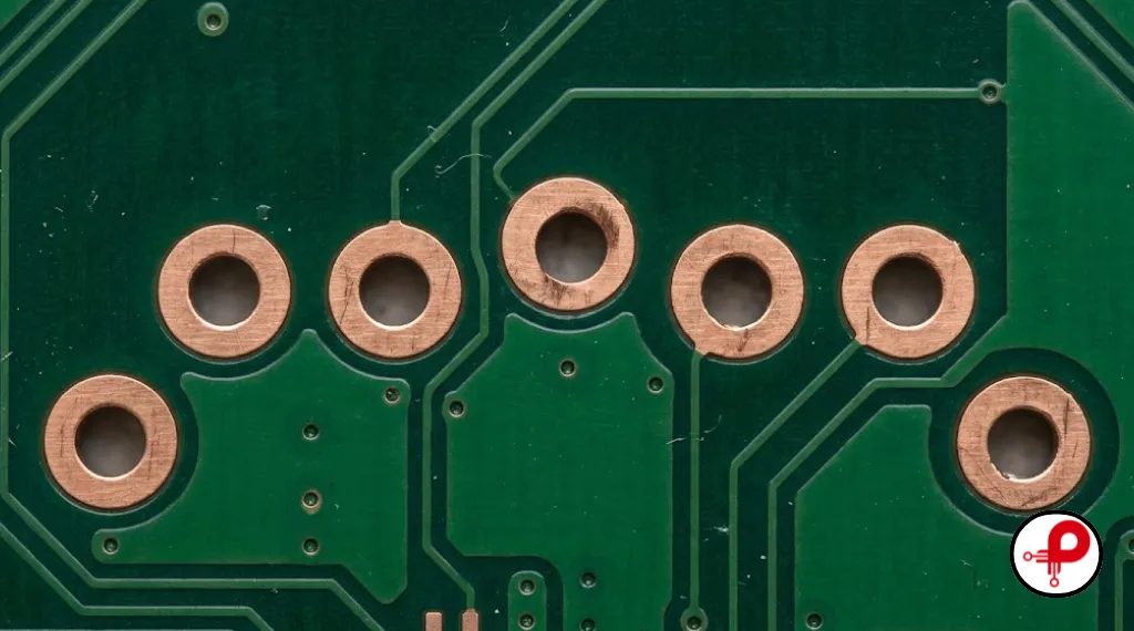 PCB drill sizes mm tolerance with annular ring and copper clearance around plated holes