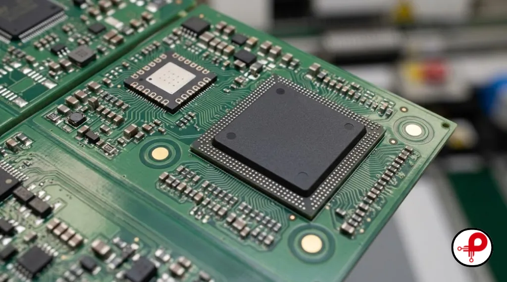 Local fiducials near a BGA and QFN on a dense board, a PCB Fiducials Design example
