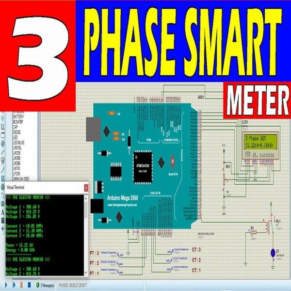 How To Make 3 Phase Smart Energy Meter Using Arduino | Proteus ...